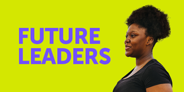 Future Leaders in bright letters on a yellow background